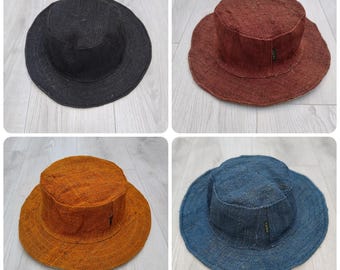 Natural Plain Hemp Eco Friendly Sun Hat Wide Shapeable Wire  display picture 3