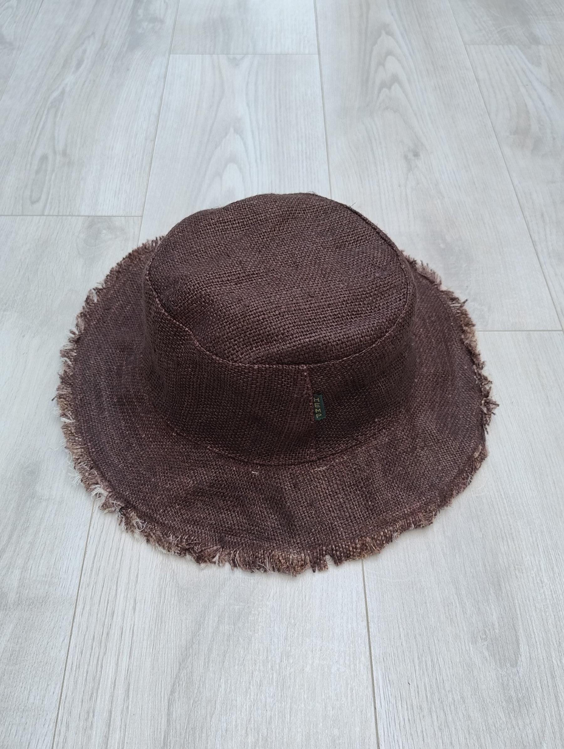Wide Brim Hemp Sun Hat Foldable Packable Shapeable Wire Brim Summer Boho Natural Hemp Eco Friendly Frayed Wide Wire Brim Sun Hat  main image 4