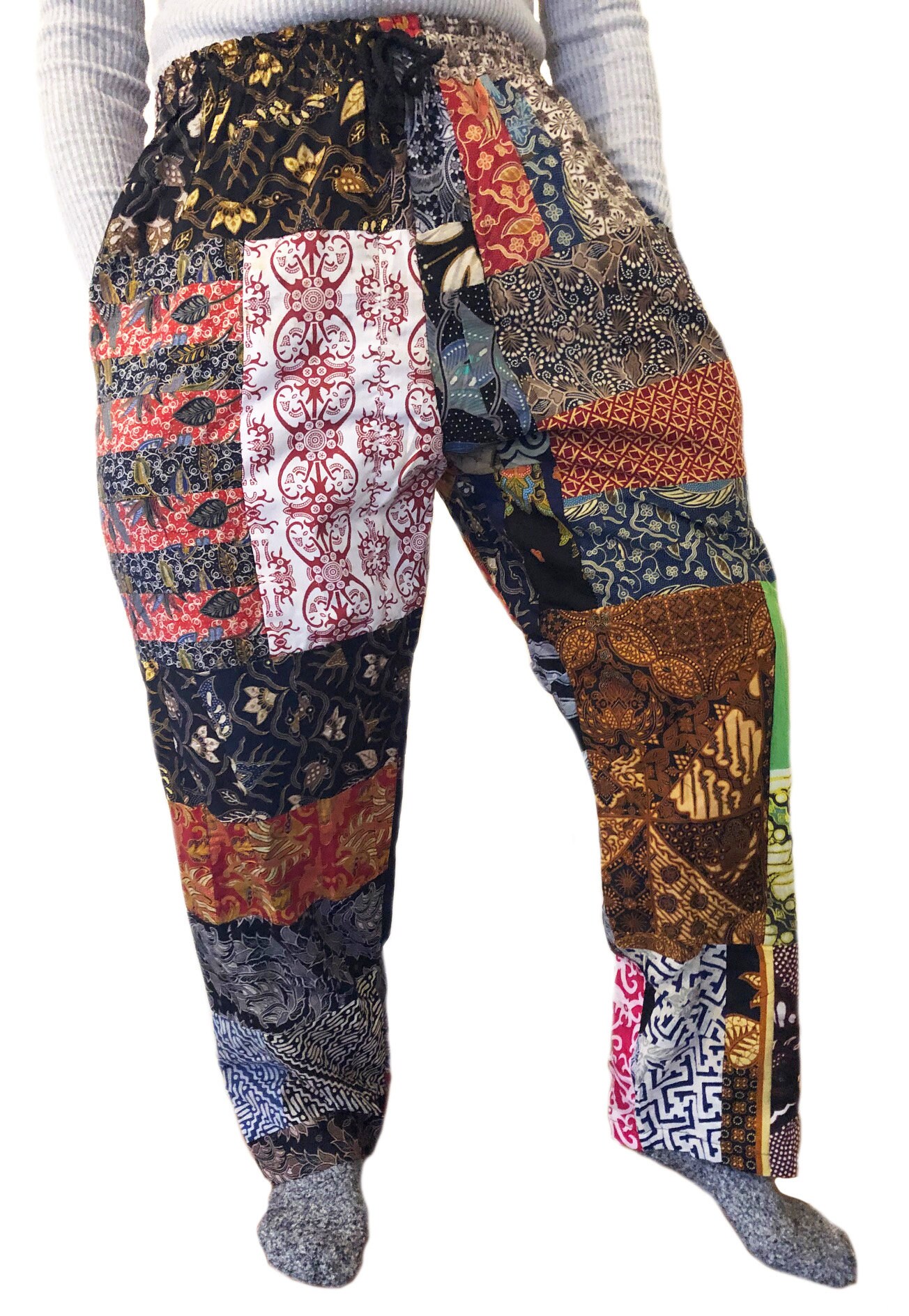 Unisex Batik Patchwork Trousers Karma Accessories Pants Hippy | Etsy