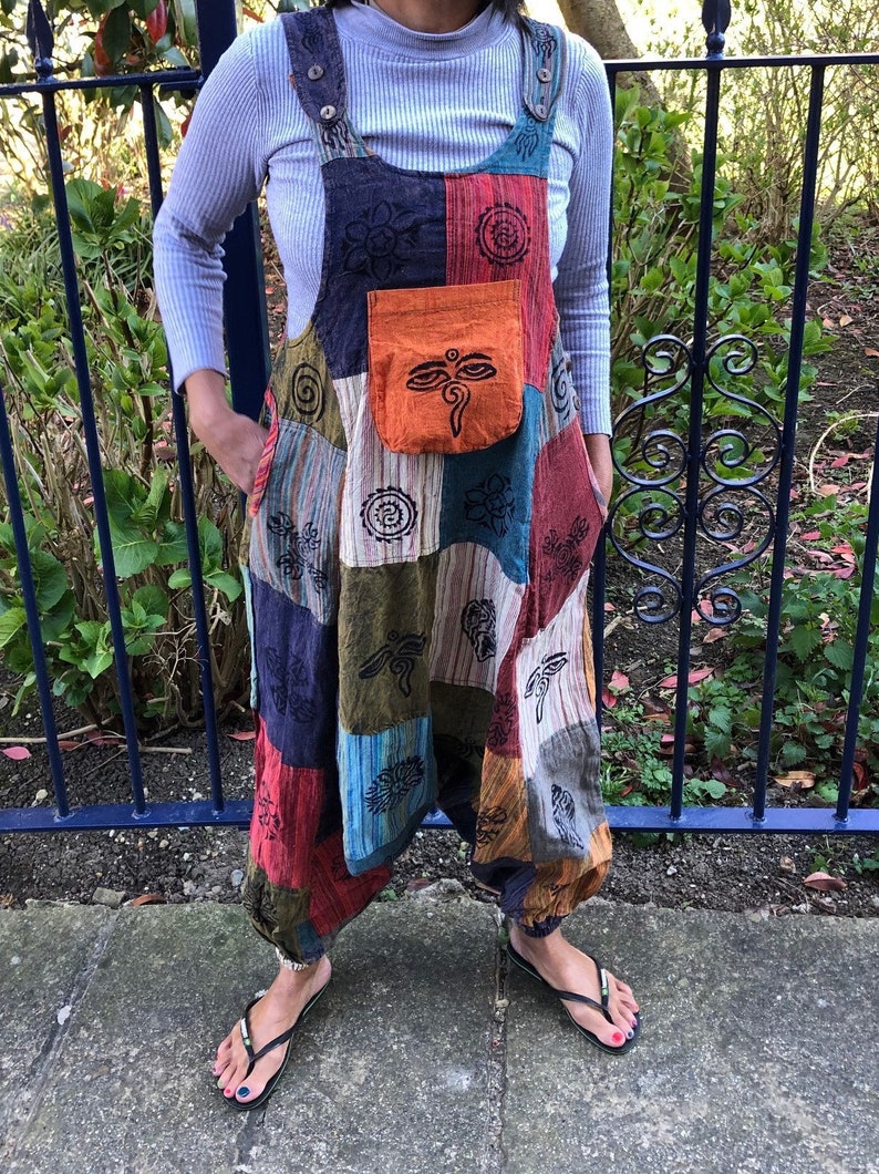 Ethnic Funky Hippy Festivals Boho Dungarees Harem Jumpsuit Etsy UK