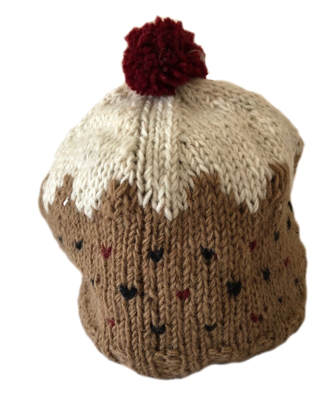 Christmas Adult Child Knitted Wool Xmas Pudding Hat Warm Etsy