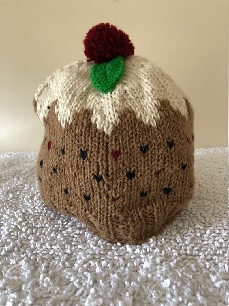 Christmas Adult Child Knitted Wool Xmas Pudding Hat Warm Etsy