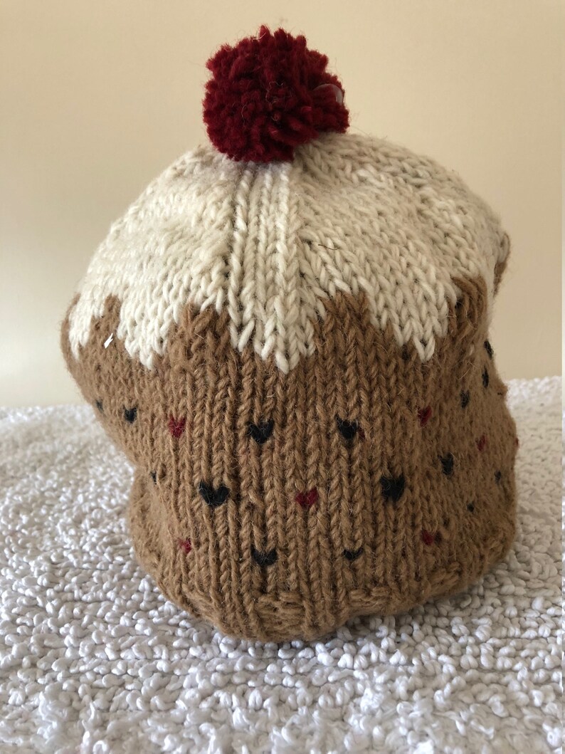 Christmas Adult Child Knitted Wool Xmas Pudding Hat Warm Etsy