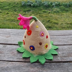 Cute Flower Felt Hat Woodland Pixie Fairy Felted Wool Hat Bright Colourful Spotted Funky Boho Hippie Costume Novelty Fancy Dress Festival
