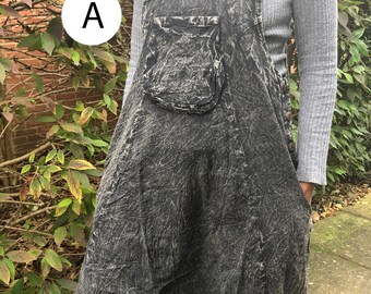 Stonewash Ethnic Funky Hippy Festivals Boho Dungarees Harem Jumpsuit Overalls S/M L/XL 2XL