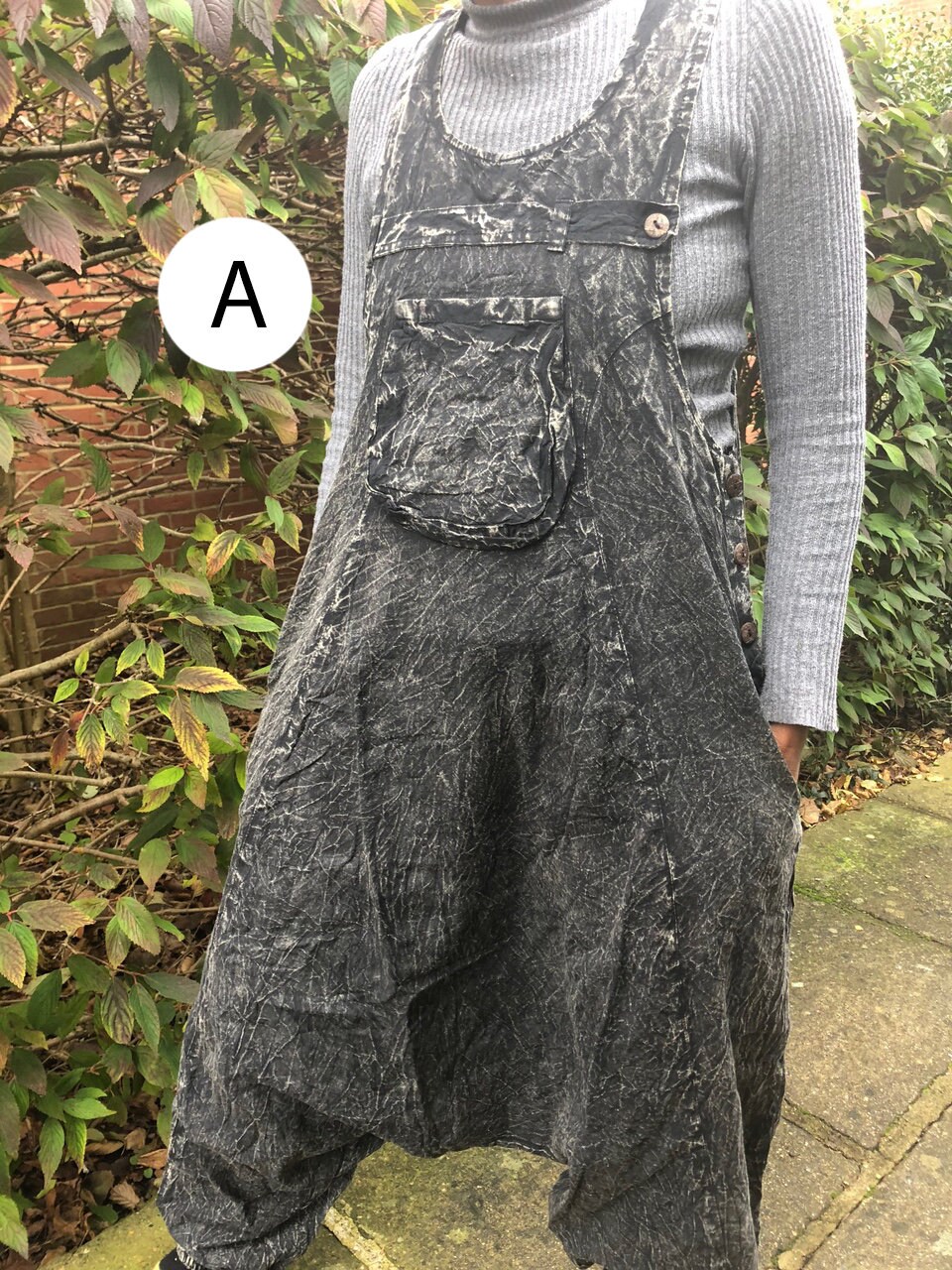 Image of stonewash Ethnic Funky Hippy Festivals Boho Dungarees Harem Jumpsuit Overalls S/M L/xl xl