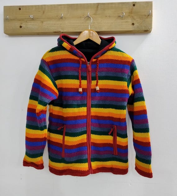 Mens Rainbow Cardigan Boxy Drop Shoulder Ombre Knitted Cardigan Boohoo