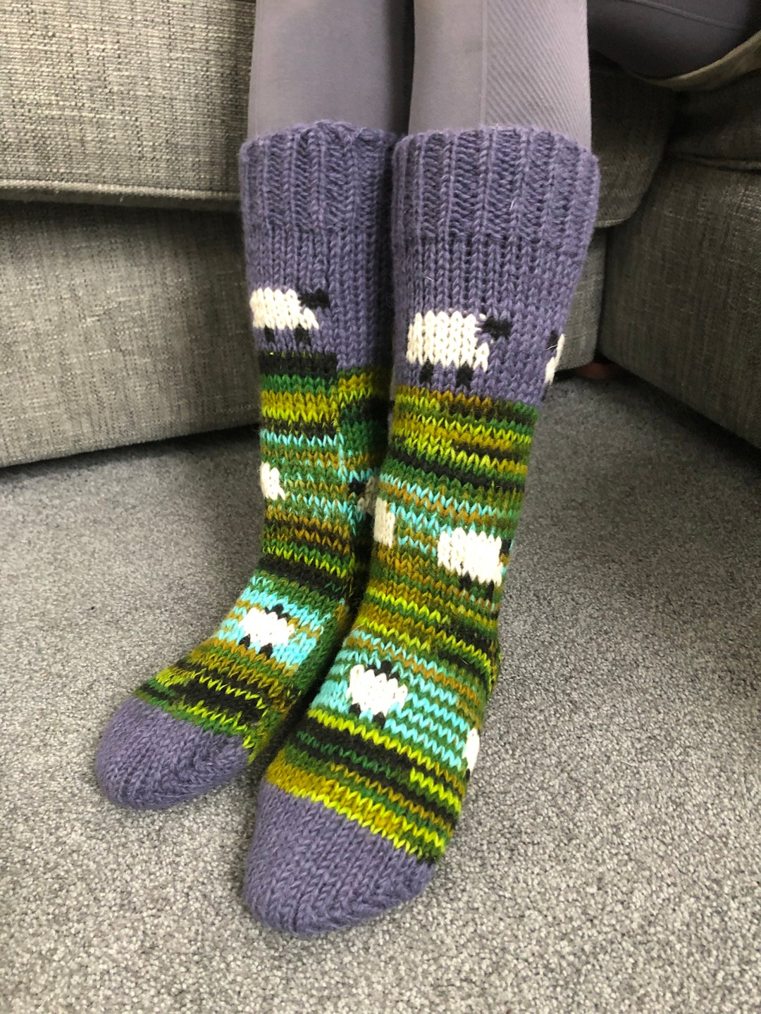 Fairtrade Long Socks Wool Socks Handmade Hand Knitted Etsy