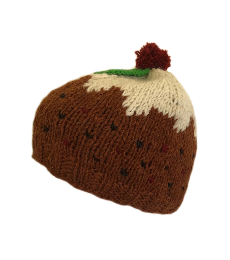 Christmas Adult Child Knitted Wool Xmas Pudding Hat Warm Etsy