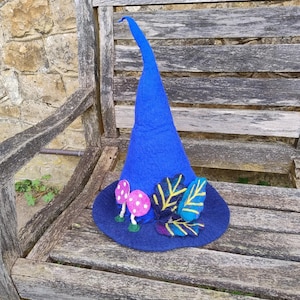 Pointy Felt Hat Toadstool Mushroom Autumn Woodland Pixie Fairy Elf Felted Wool Hat Funky Wizard Witch Fantasy Costume Fancy Dress Festival