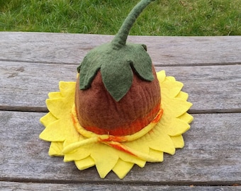 Zonnebloem vilten wollen hoed Pixie bloemenfee elfen vilten hoed funky boho hippie heks tovenaar kostuum nieuwigheid Themafeestfeest