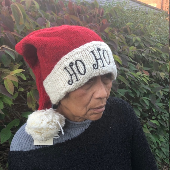 Ho Ho Ho! Cappello di Babbo Natale lavorato a maglia in lana - Main Image