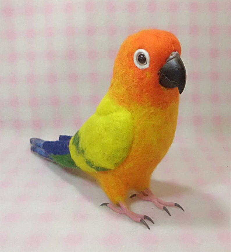 Sun Conure Wool parakeet/Stuffed Animals Etsy