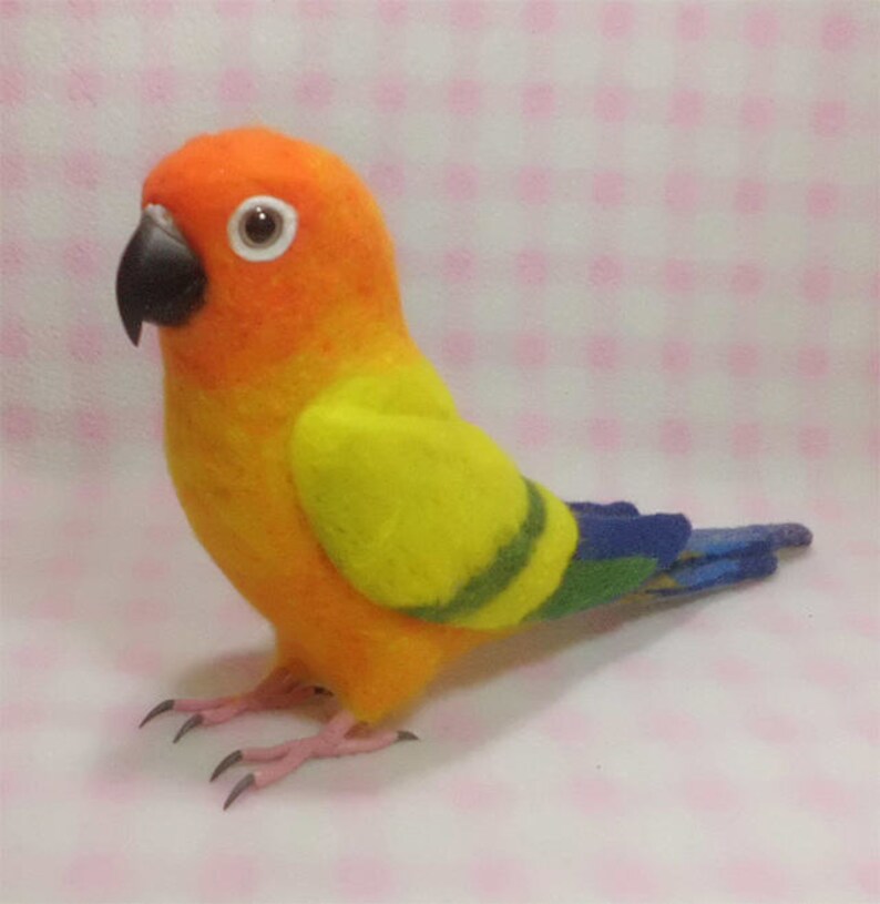Sun Conure :Wool parakeet/Stuffed Animals | Etsy