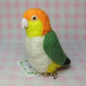 mini White-bellied parrot  *clip & brooch