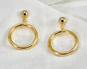 Gold creole earrings, free gift with order, chunky gold earrings, Audrey earrings, thick hoop earrings, door knocker earrings, gift for her