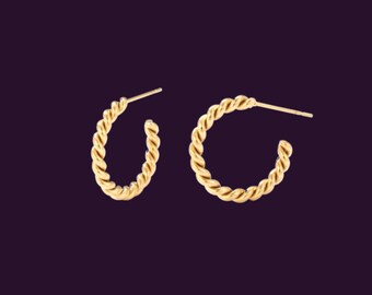 Orecchini A Cerchio Tubolare ø 42 Mm Con Chiusura A Ponte Placcati Oro Giallo In Argento 925 - Foto 2