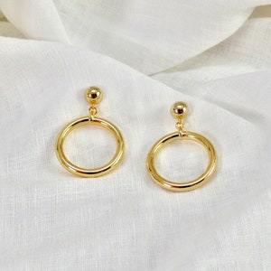 Gold creole earrings, free gift with order, chunky gold earrings, Audrey earrings, thick hoop earrings, door knocker earrings, gift for her