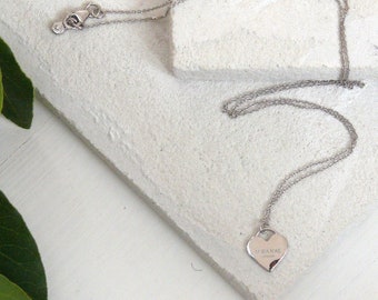 925 Sterling silver dainty necklace with a heart pendant, free bracelet with order, gift for her