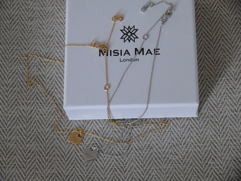Sterling Silver Necklace with a Heart Pendant; Sterling Silver Necklace for Women; Delicate necklace with Heart Pendant