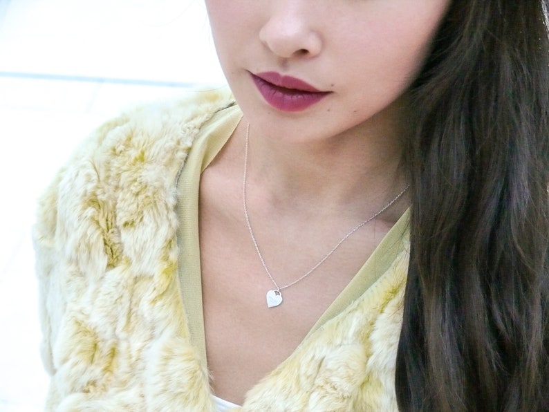 Sterling Silver Necklace with a Heart Pendant; Sterling Silver Necklace for Women; Delicate necklace with Heart Pendant