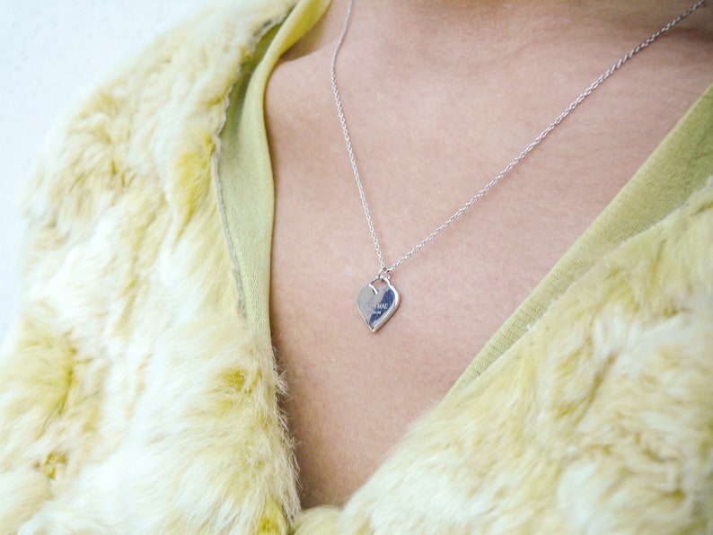 Sterling Silver Necklace with a Heart Pendant; Sterling Silver Necklace for Women; Delicate necklace with Heart Pendant