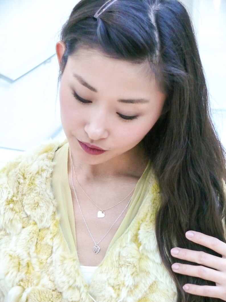 Sterling Silver Necklace with a Heart Pendant; Sterling Silver Necklace for Women; Delicate necklace with Heart Pendant