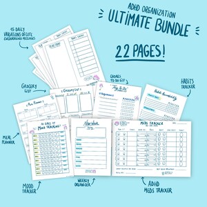 ADHD ULTIMATE Organization BUNDLE 22 Pages Adhd Printable | Etsy