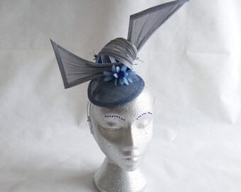 Quirky little blue fascinator for weddings, races