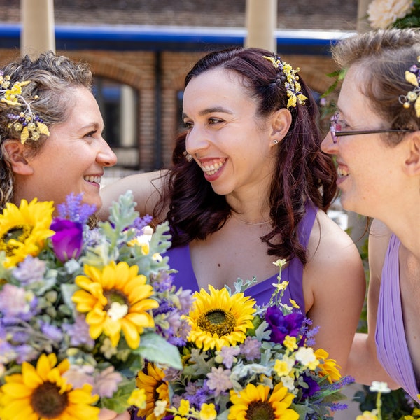 Beaded hair vines and clips for bridesmaids