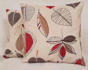 16/" 18/" 20/" New Cushion Cover Red Beige Grey Geometric Print Handmade