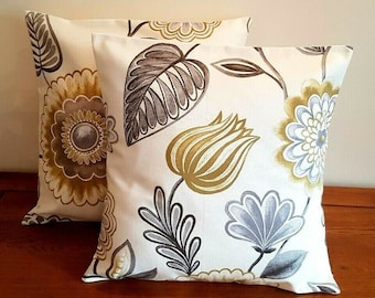 16/" 18/" 20/" 22/" New Cushion Cover Indigo Cranberry Tree Blossom Print Handmade
