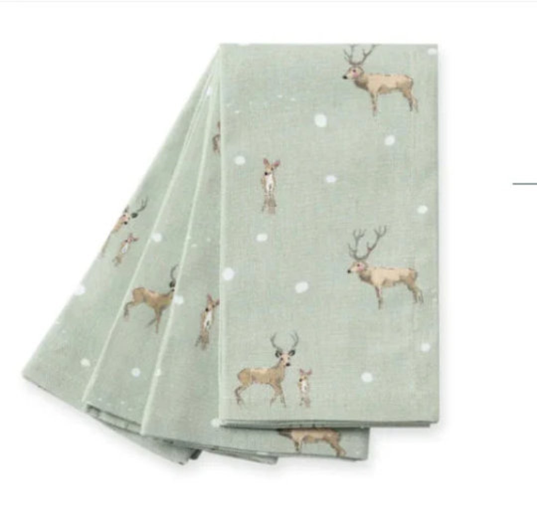 Sophie Allport Christmas Stags Napkins , Sophie Allport Stag Fabric