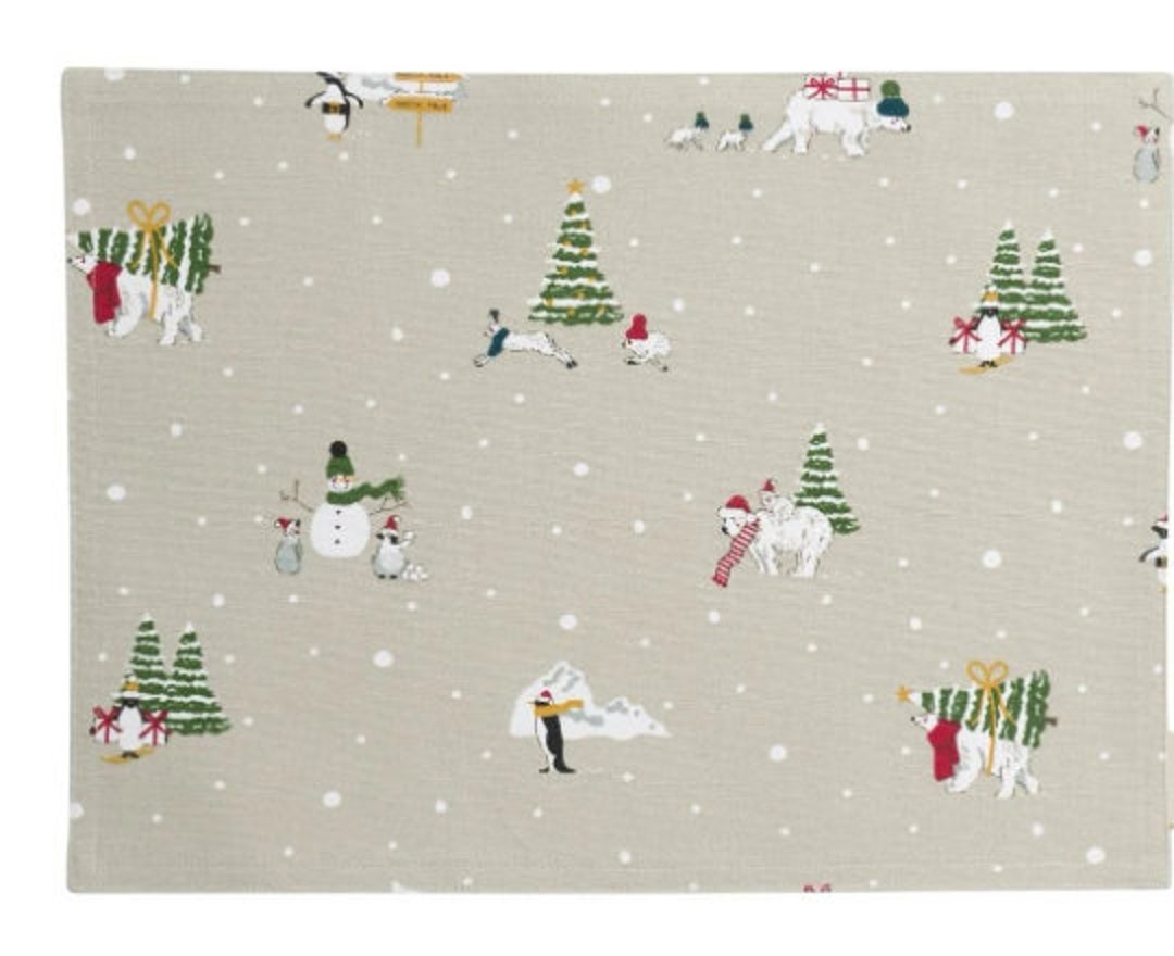 Sophie Allport Snow Season Placemats sophie Allport Fabric Etsy