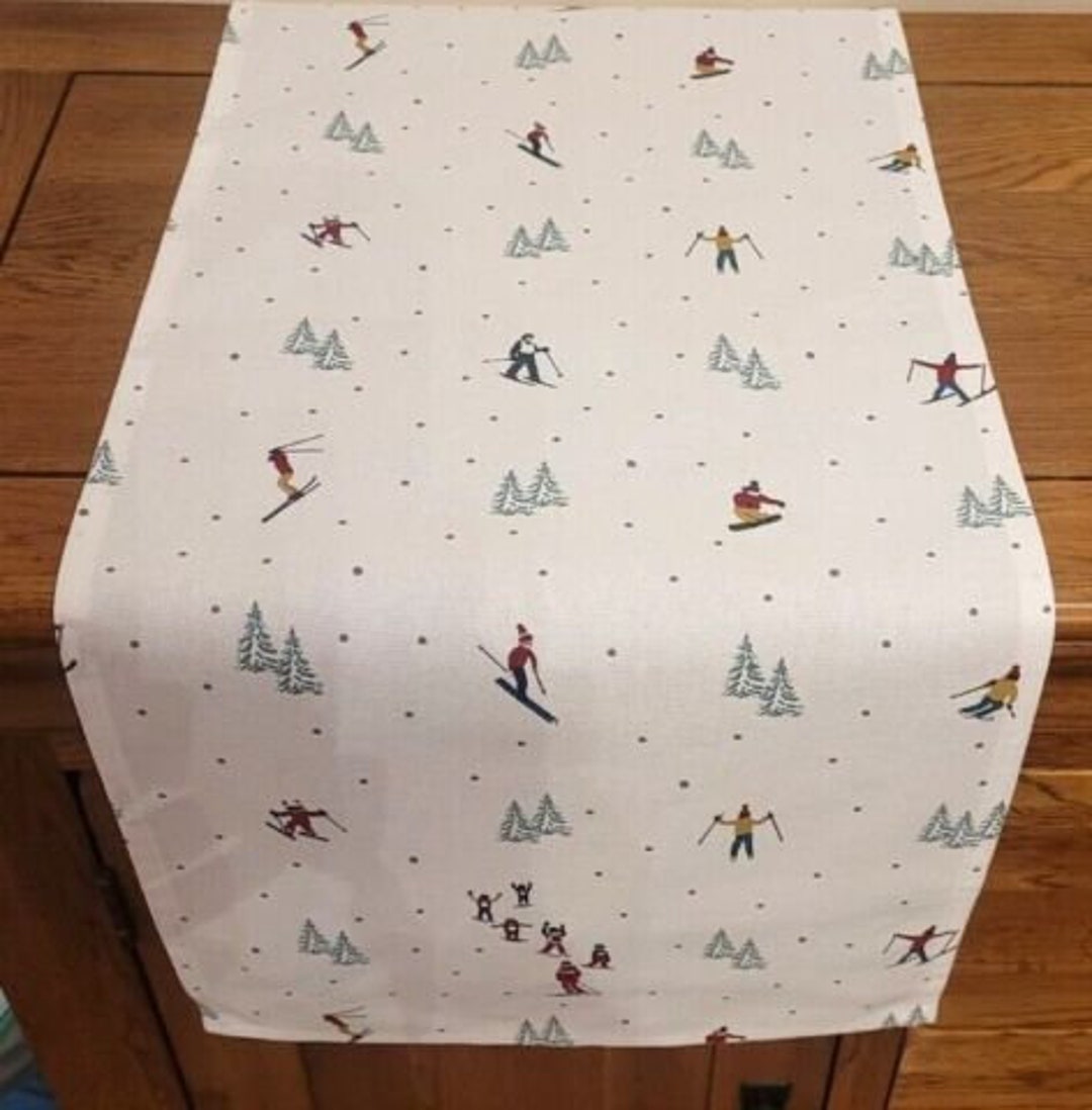 Sophie Allport Skiing Snow Table Runner Skiing Table Runner Etsy