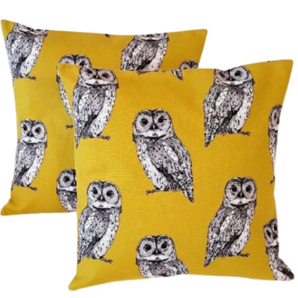 Yellow Grey Owl Etsy