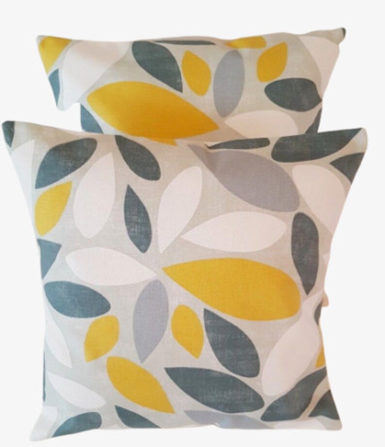 Cushion Cover Saffron Yellow Mustard Grey Pimlico Design Etsy UK