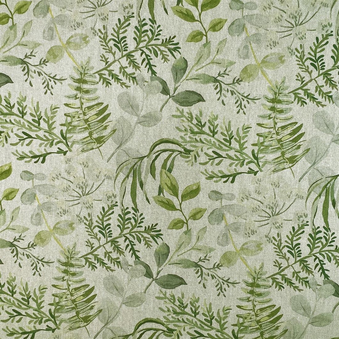 Green Leaves Black Print Spring Rectangle Tablecloth