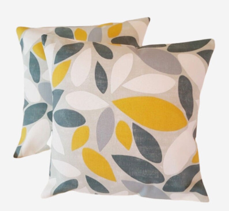 Cushion Cover Saffron Yellow Mustard Grey Pimlico Design Etsy UK