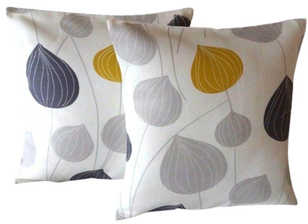 Decorative Cushion Cover John Lewis Mustard Yellow Grey Blue Etsy