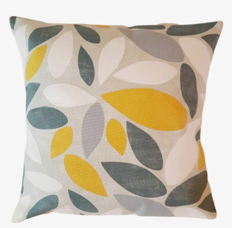 Cushion Cover Saffron Yellow Mustard Grey Pimlico Design Etsy UK