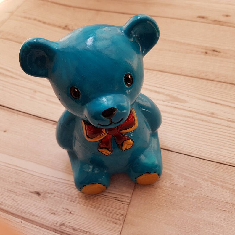 Ceramic Teddy Bear Money Box Etsy