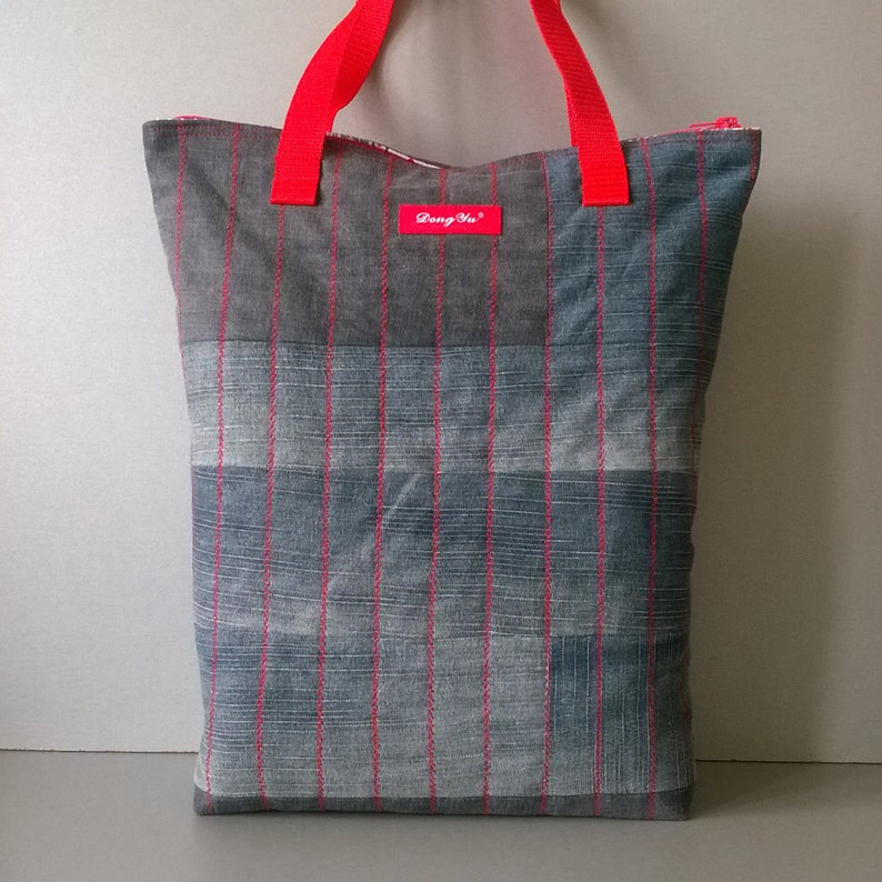 Hobo bag hipster gift recycled jeans Embroidery basket renewable eco friendly fabrics Shopping bag canvas tote stranger thing zero waste