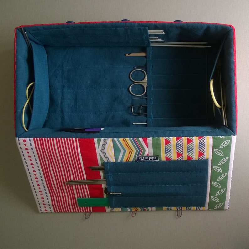 Storage box for knitting needles and knitting hooks Fabric box Etsy