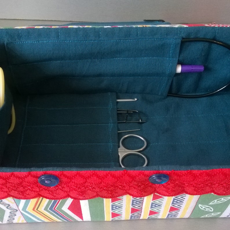 Storage box for knitting needles and knitting hooks Fabric box Etsy