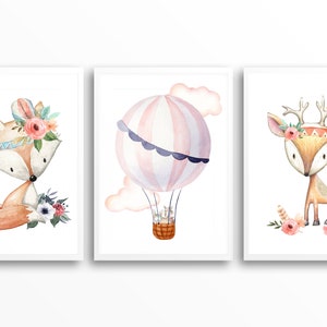 Murals Set of 3 Baby Room & Children&#39;s Room Decoration Poster Art Prints