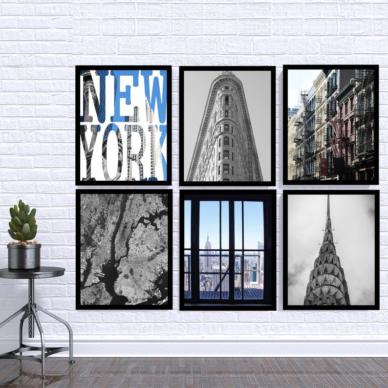 New York Print Wall Art NY City Photo Black-White Photo | Etsy