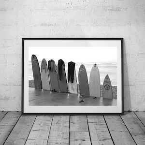 Ocean Print, Wind Surfing, Sea Art, Tables Photo, Water Wall Art Print, Black-White Photo, Printable Poster, Digital Download, 3 JPGs