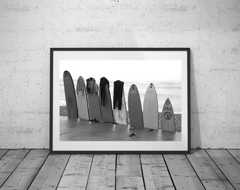 Ocean Print, Wind Surfing, Sea Art, Tables Photo, Water Wall Art Print, Black-White Photo, Printable Poster, Digital Download, 3 JPG's