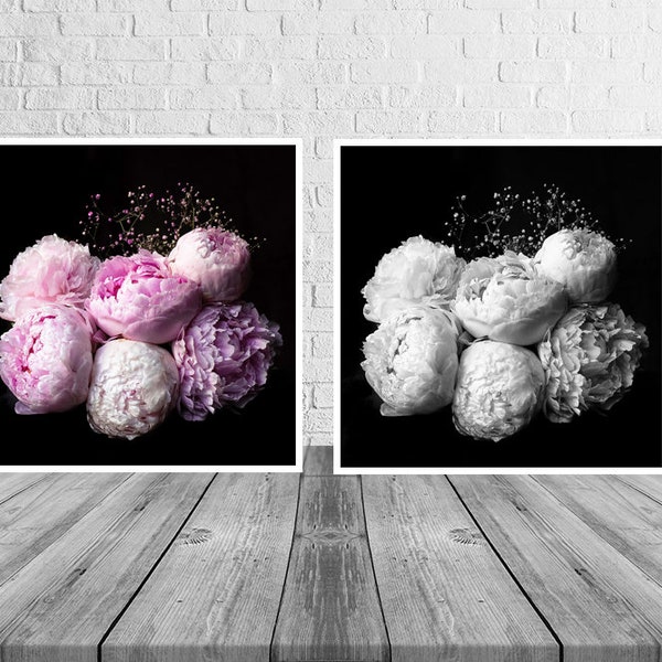 Peony Print, Flower Photography, Wall Art Print, Room Decor, Printable Poster, Digital Download, 2 JPG's